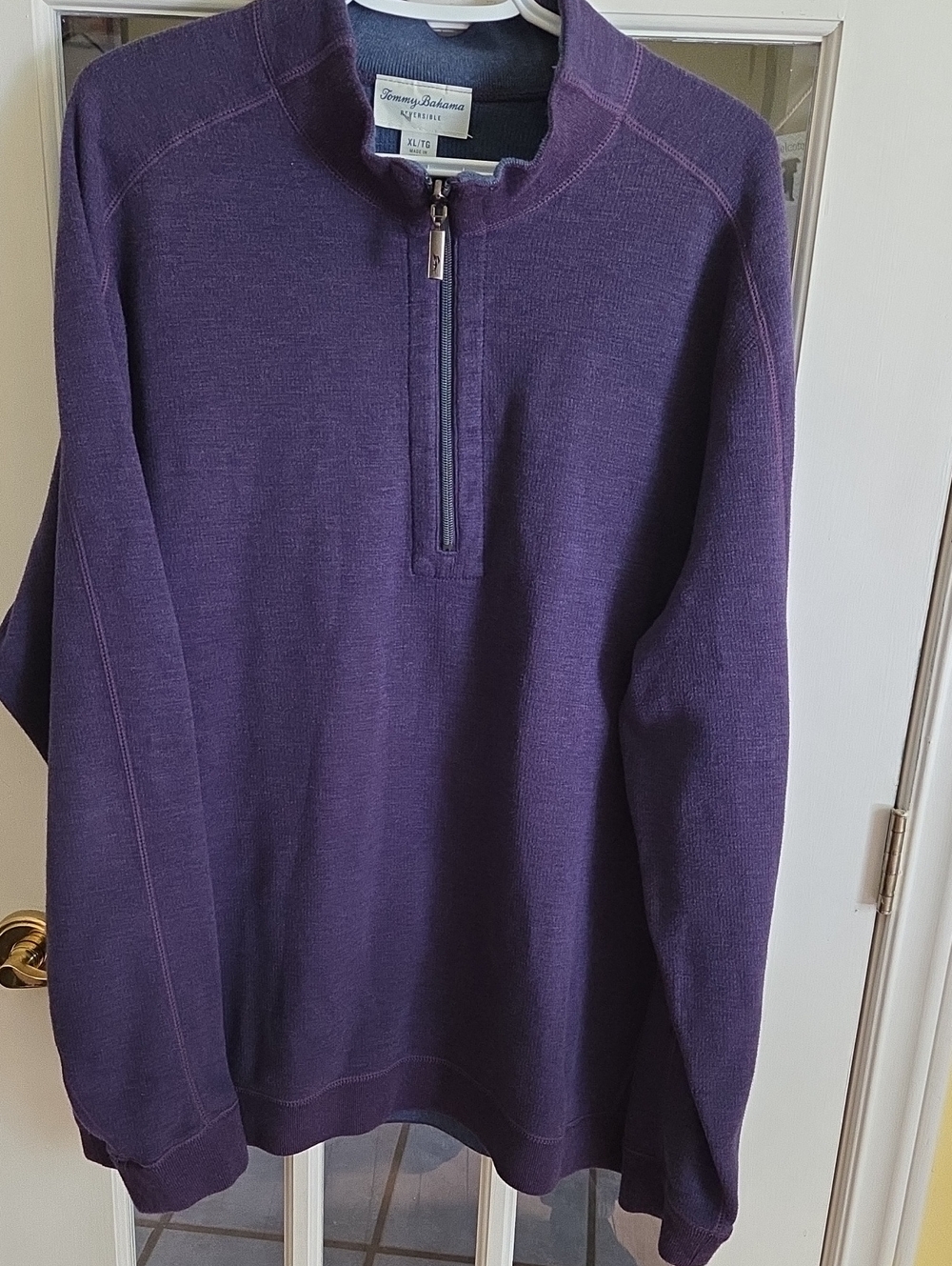 Tommy Bahama Men’s Deep Purple Quarter-Zip Pullover